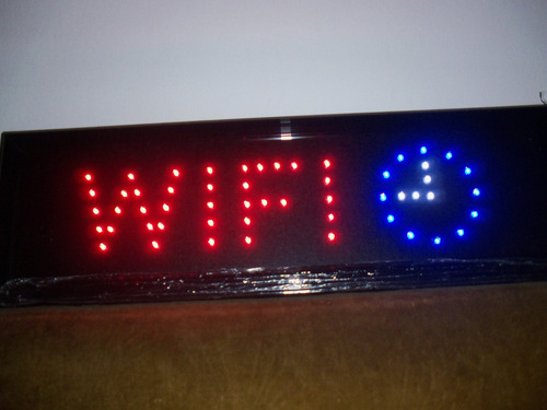 Cartel Led  Wi Fi - Abierto - Bar - Cafe