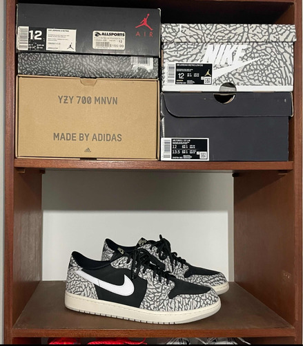 Tênis Air Jordan 1 Low Og Black Cement Tamanho 44