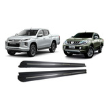 Pisadera Negra De Aluminio Mitsubishi L200 2016-2019