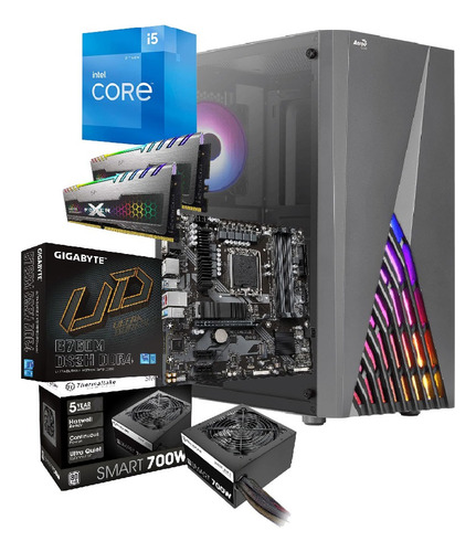 Torre Cpu Intel Core I5 12400 Ssd 500 Gb Ram 16gb Rgb Pc