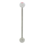 Par Piercing Bolinha Zircônio Branco Aço Cirúrgico B0187