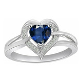Anillo De Compromiso, Diamante Azul Natural, Certificado 18k