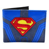 Cartera Superman - Logo Bordado - Denim Piel Sintética Azul