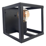 Aplique De Pared Cubo Hierro 127 1 Luz E27 Negro Industrial.