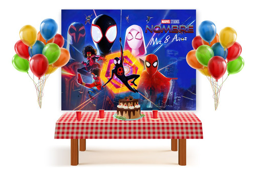 Fondo De Spiderman Miles Morales De Tela Fiestas Cumpleaños