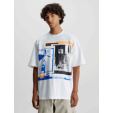 Playera Overzised Blanco De Hombre Calvin Klein