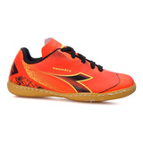  Tênis Futsal Infantil Diadora Squadra Laranja