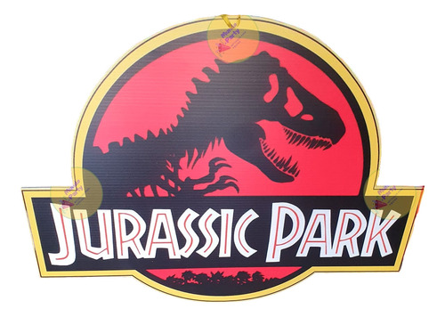 Jurassic Park Logo Figura Para Decoración Coroplast 60x50 Cm