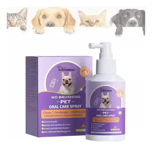 2 Aerosoles Limpiadores De Dientes Pet Clean Para Perros Y