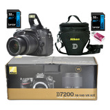 Nikon D7200 + 18-55mm + Bolsa + 64gb Só 1.631 Cliques Nova !