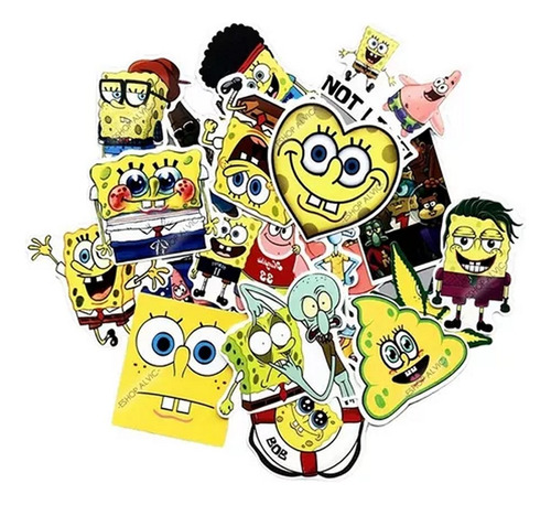 Stickers 21un Bob Esponja Para Cuaderno Notebook Celular Etc