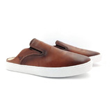 Tênis Mule Masculino Slip On Em Couro Legítimo Sapato Em Gel