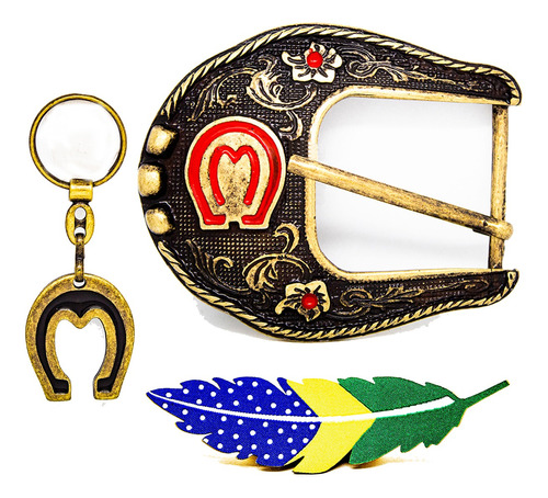 Fivela Country Adesivo Chapeu Brasil Patch Chaveiro Mm Peao