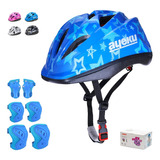 ~? Casco Para Niños Rodilleras Coderas Ayeku Ventilación De 