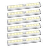 6pz Led Luz De Noche Auto Sensor Gabinete Baño Cocina