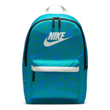 Mochila 25l Nike Heritage Azul Color Azul Foto/verde Estadio/leche De Coco