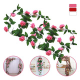 Kit 2 Corrente De Rosas Artificiais 2,25 Metros Decorativas