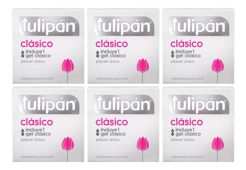 Tulipán Preservativos De Látex Clásico 6 Cajas X3u Discreto
