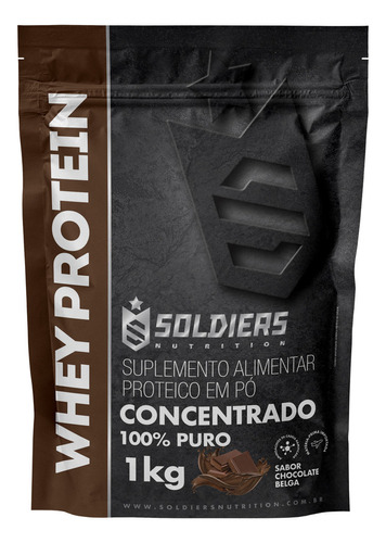 Whey Protein Concentrado 1kg Chocolate Belga  Soldiers Nutrition