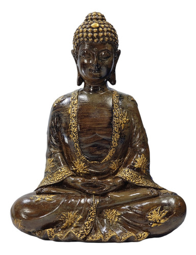  Buda Hindu Tibetano Estátua Decorativa Imitação Madeira 22c