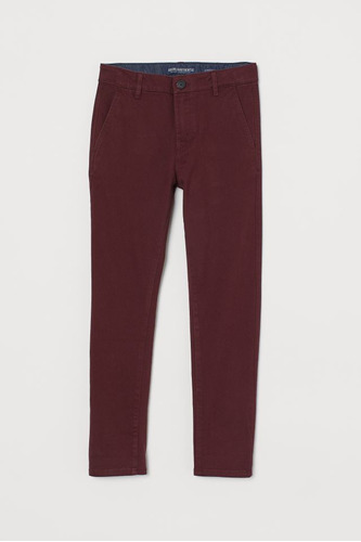 Pantalón H&m Hm Skinny Comfort Fit (stretch) Bordo T. 10/11