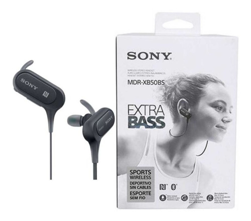 Fone  Sony Extra Bass Sports Wireless Preto-mdrxb50