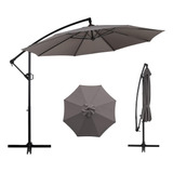 Sombrilla Grande Jardin 3m Manivela Parasol Lateral Cruz Gtp