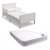 Cama  Infantil De Madera Dream On Me Blanco Con Colchon