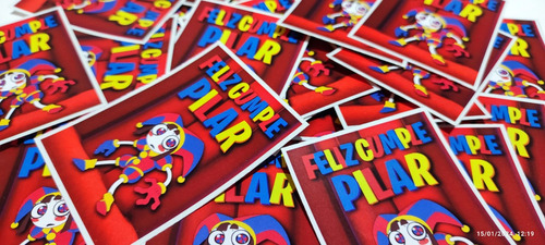 Stickers 5x7cm Amazing Digital Circus Personalizados X35u