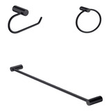 Juego De 3 Accesorios Para Baño Acero Inox Negro Mate