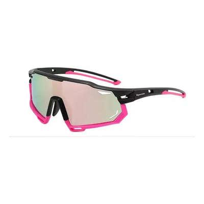 Gafas De Sol Deportivos Ciclismo Mtb Ruta Uv400 Polarizados Color Rosa Lente Plateado Varilla Rosa Chicle Armazón Rosa Diseño Mirror | Envío gratis