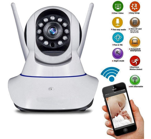 Camara Seguridad Ip Smartnet V380 Q5 Wifi Vision Nocturna 