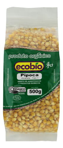 Milho Para Pipoca Tipo 1 Orgânico Ecobio Pacote 500g