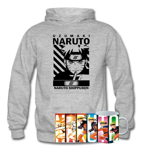 Poleron + Taza, Naruto, Uzumaki, Ninja, Otaku, Anime, Xxxl / Kingstore10 