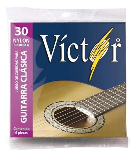 Cuerdas Victor Nylon Para Guitarra Clásica Sin Borla