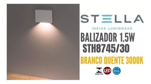 Kit 3x Balizador Stella Mini Neu 2 Branco 1,5w Sth8745/30
