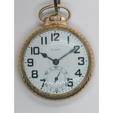 Reloj De Bolsillo Antiguo Elgin Chapa Cuerda Usado 30's.