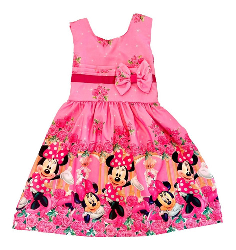 Vestido Infantil Menina Personagens Minie