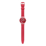 Reloj Swatch Skin Skinamour Svop100 Original Agente Oficial Color De La Malla Rojo Color Del Bisel Rosa Claro Color Del Fondo Rojo