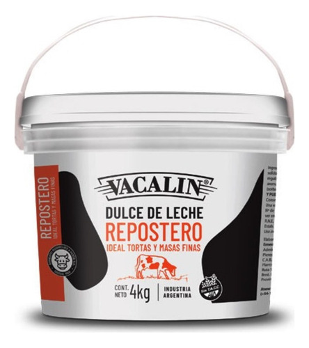 Dulce De Leche Repostero Vacalin 4 Kg Balde - Liniers -