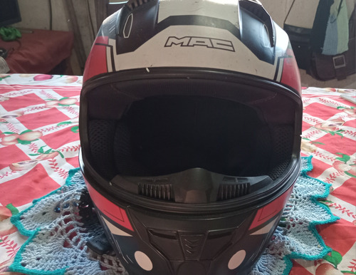 Casco Mac Bass Arcade Negro / Rojo Mate Talle M