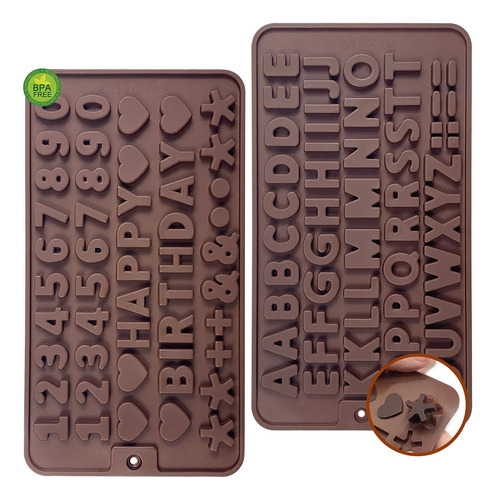 Moldes De Silicona Walfos Con Letras Y Números Para Chocolat