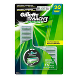 Gillette Mach3 Sensitive, Cartuchos Para Afeitar, 20 Piezas