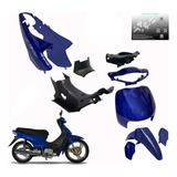 Kit Plasticos Honda Biz 105 110 Azul Bicapa + Calcos Regalo