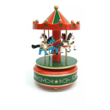 Carrousel De Madera Musical A Cuerda #31218 Sheshu Navidad