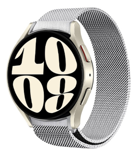 Pulseira Metal Milanês Para Samsung Watch 6 40-43-44-47mm Cor Prata Largura 20 Mm