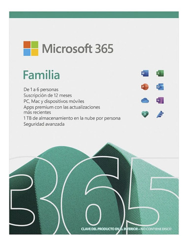 Licencia Digital Microsoft 365 Familia, 6 Usuarios, 1 Año