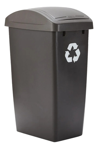 Bote Reciclaje Basura Rubbermaid® Tapa Balancín, 49.2 Litros Color Negro