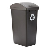 Bote Reciclaje Basura Rubbermaid® Tapa Balancín, 49.2 Litros Color Negro