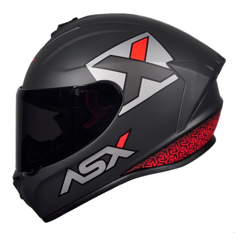 Capacete Moto Fechado Asx Uk Preto Azul Vermelho Fosco